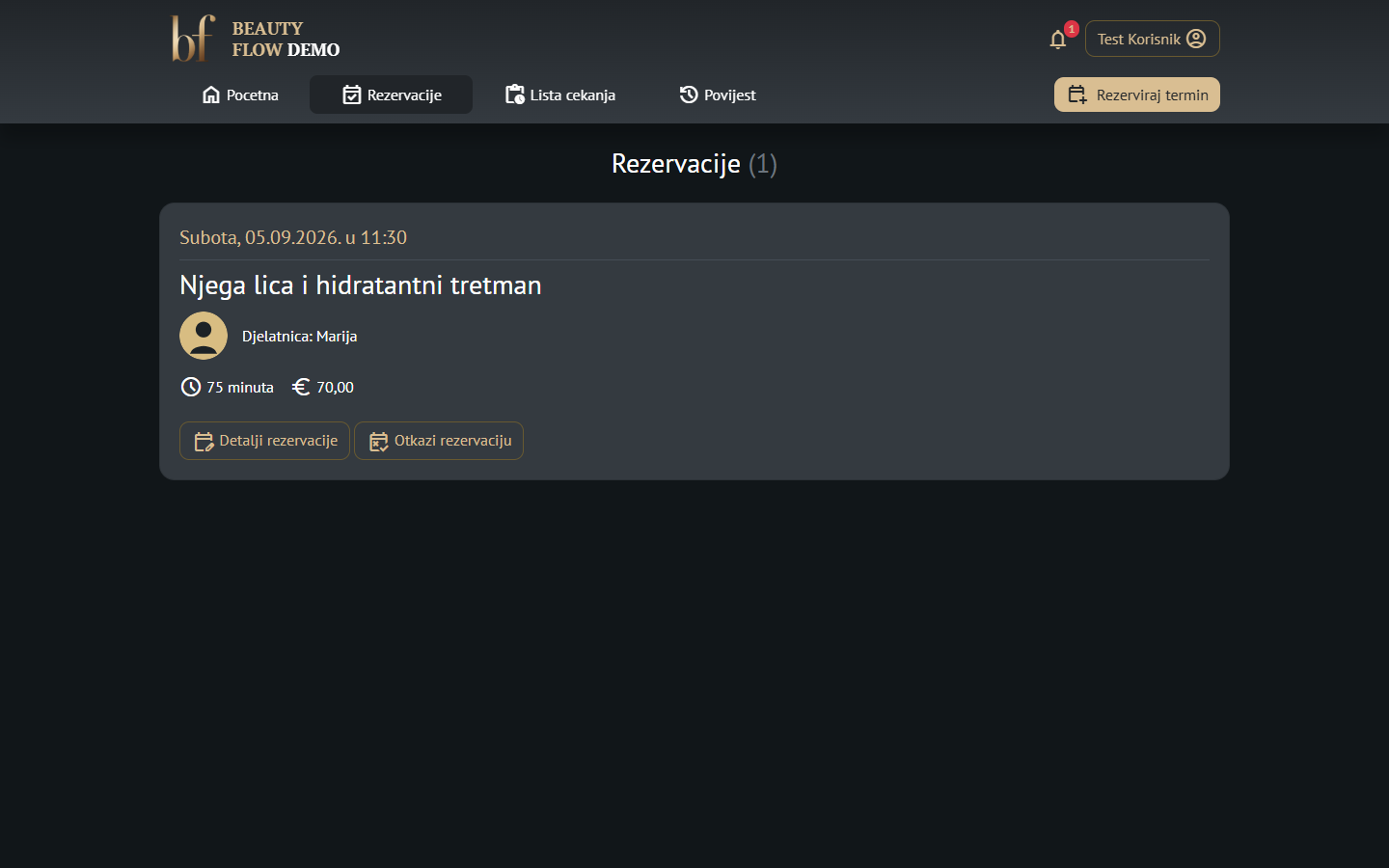 Prati rezervacije i odjavi se